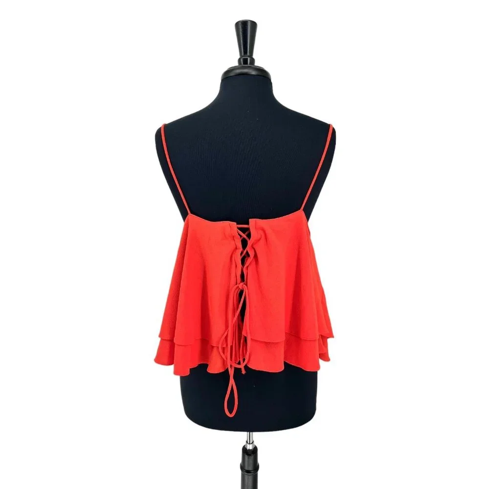 NWT Free People Paprika Tropical Wave Back Lace Up Tank | Large - Picture 6 of 10